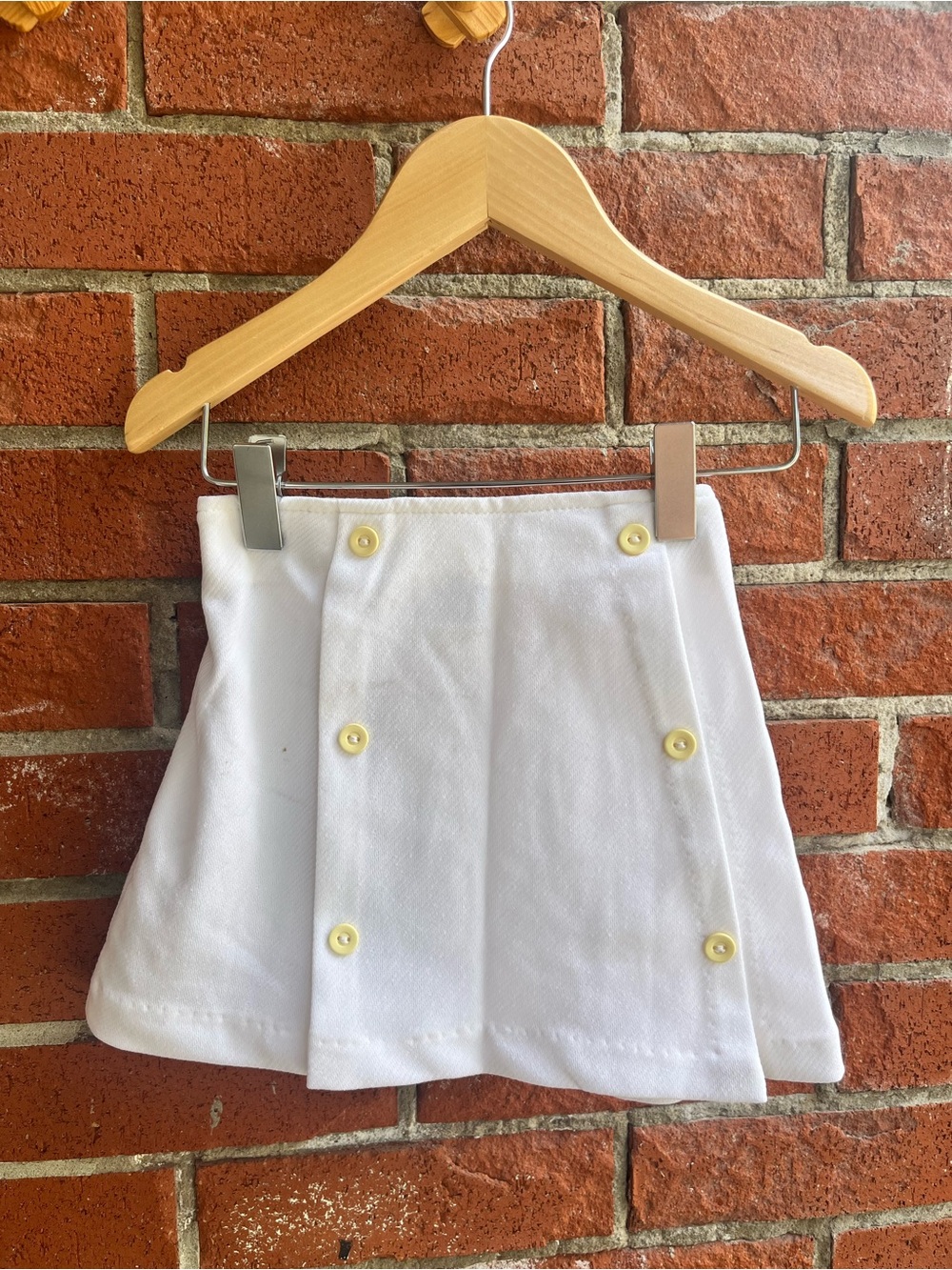 Deadstock Vintage Kids White Tennis Skirt with Buttons